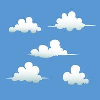 conjunto de nubes con fondo azul vector