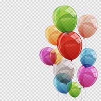 Grupo de globos de helio brillante de color aislado