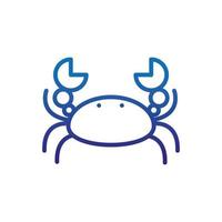 crab crustacean animal marine life thick line blue vector