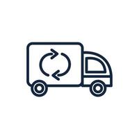 garbage truck recycle ecology environment icon linear vector