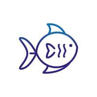 fish marine life thick line blue vector