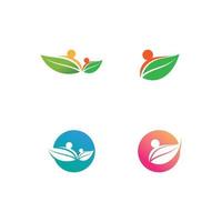 people care success health life logo template icons and community group vector