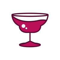 wine glass celebration drink beverage icon line and filled vector