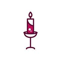 candle chandelier decoration celebration icon line and filled vector