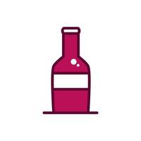 wine bottle liquor celebration drink beverage icon line and filled vector