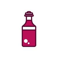 wine bottle liquor celebration drink beverage icon line and filled vector