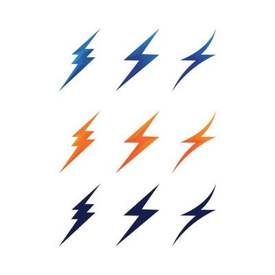 electric Vector lightning icon logo and symbols