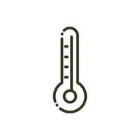 thermometer temperature hot or cold nature line design vector