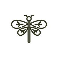 dragonfly insect wild fauna nature line design vector