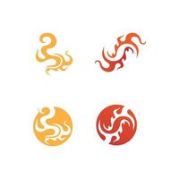 fuego, llama, naturaleza, logotipo, y, símbolos, iconos, plantilla, vector