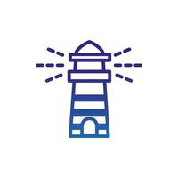 lighthouse guide marine life thick line blue vector