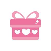 feliz dia de san valentin envuelto caja de regalo corazon decoracion diseño rosa vector