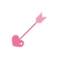 feliz día de san valentín flecha con forma de cabeza corazón amor diseño rosa vector