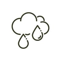 rain drops clud weather nature line design vector