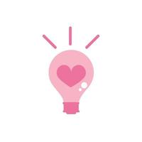 happy valentines day bulb heart love creativity icon pink design vector