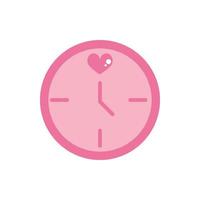 happy valentines day round clock time date heart pink design vector