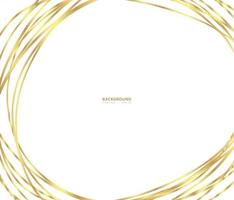 Hand drawn circle gold line background vector