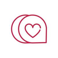 happy valentines day heart love button icon red line design vector