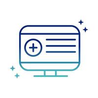 online health computer report medical covid 19 pandemic gradient line icon vector