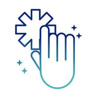 online health hand click medical symbol covid 19 pandemic gradient line icon vector