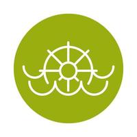 water mill alternative sustainable energy block line style icon vector