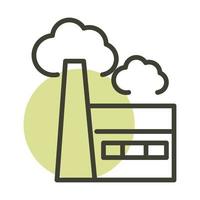 factory pollution alternative sustainable energy line style icon vector