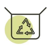 reciclar caja de cartón icono de estilo de línea de energía sostenible alternativa vector