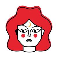 woman face red hair vector