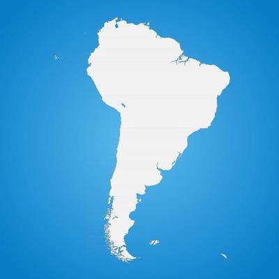 The political detailed map of the continent of South America with borders