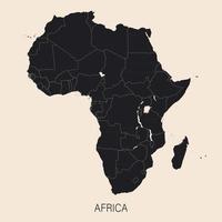 The political detailed map of the continent of Africa with borders of countries vector