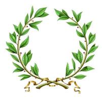 antique realistic vintage winner laurel wreath vector