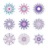 Minimalist Fireworks Icon Collection vector