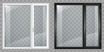 Classic wooden window set vector