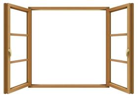 Classic wooden open window vector