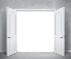 Open doors to empty room vector