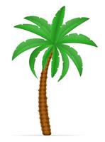 Palmera y accesorios para la ilustración de vector de stock de descanso aislado sobre fondo blanco