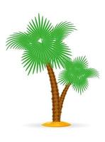 Palmera y accesorios para la ilustración de vector de stock de descanso aislado sobre fondo blanco