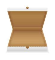 cardboard pizza box empty template stock vector illustration isolated on white background