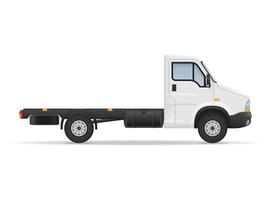 Camión pequeño camión furgoneta para el transporte de mercancías de carga ilustración vectorial de stock aislado sobre fondo blanco. vector