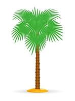 Palmera y accesorios para la ilustración de vector de stock de descanso aislado sobre fondo blanco