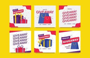 Giveaway Design Template for Social Media Post vector