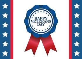 happy veterans day celebration with lettering in medal vector