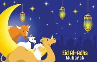 Eid Al Adha at Night vector