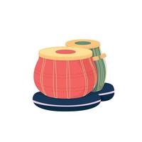 Tabla drums flat color vector object