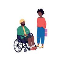 African american couple flat color vector faceless characters