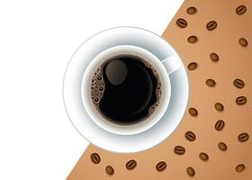 coffee break poster with cup and seeds vector