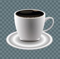 coffee break poster with cup in checkered background vector