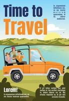 Time to travel magazine cover template vector