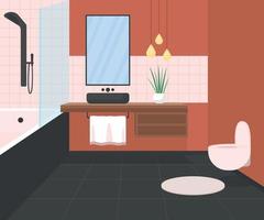 Luxury bathroom flat color vector illustration
