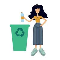 Zero waste flat cartoon vector illustration